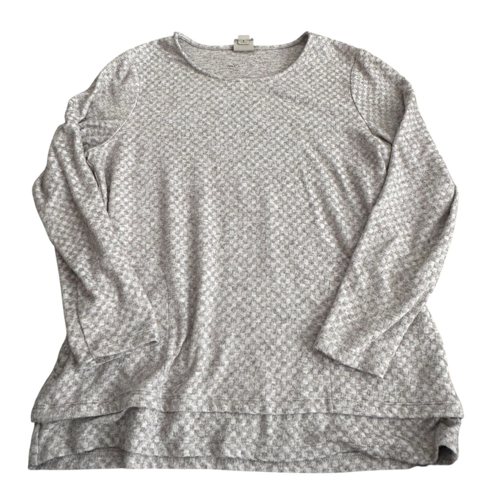 Chicos checker long sleeve shirt L